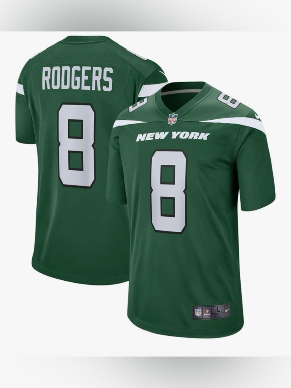 NFL New York Jets Aaron Rodgers #8 Green Football Jersey NWOT - Picture 3 of 15